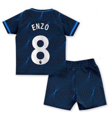 Chelsea Enzo Fernandez #8 Borta Kläder Barn 2023-24 Kortärmad (+ Korta byxor)